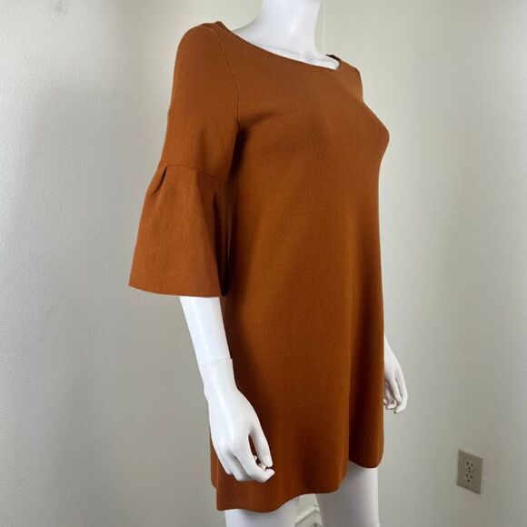 Moth Womens Size XS Orange Bell Sleeve Pullover Sweater Mini Sheath Dress Party - Picture 10 of 15